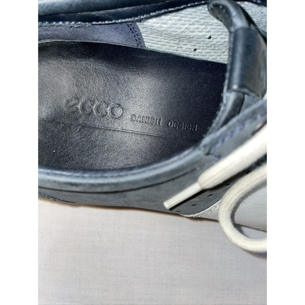 Ecco Casual Sneakers Mens Size 42 U.S. 8 M Gray Slate Leather Lace Up Grip Sole